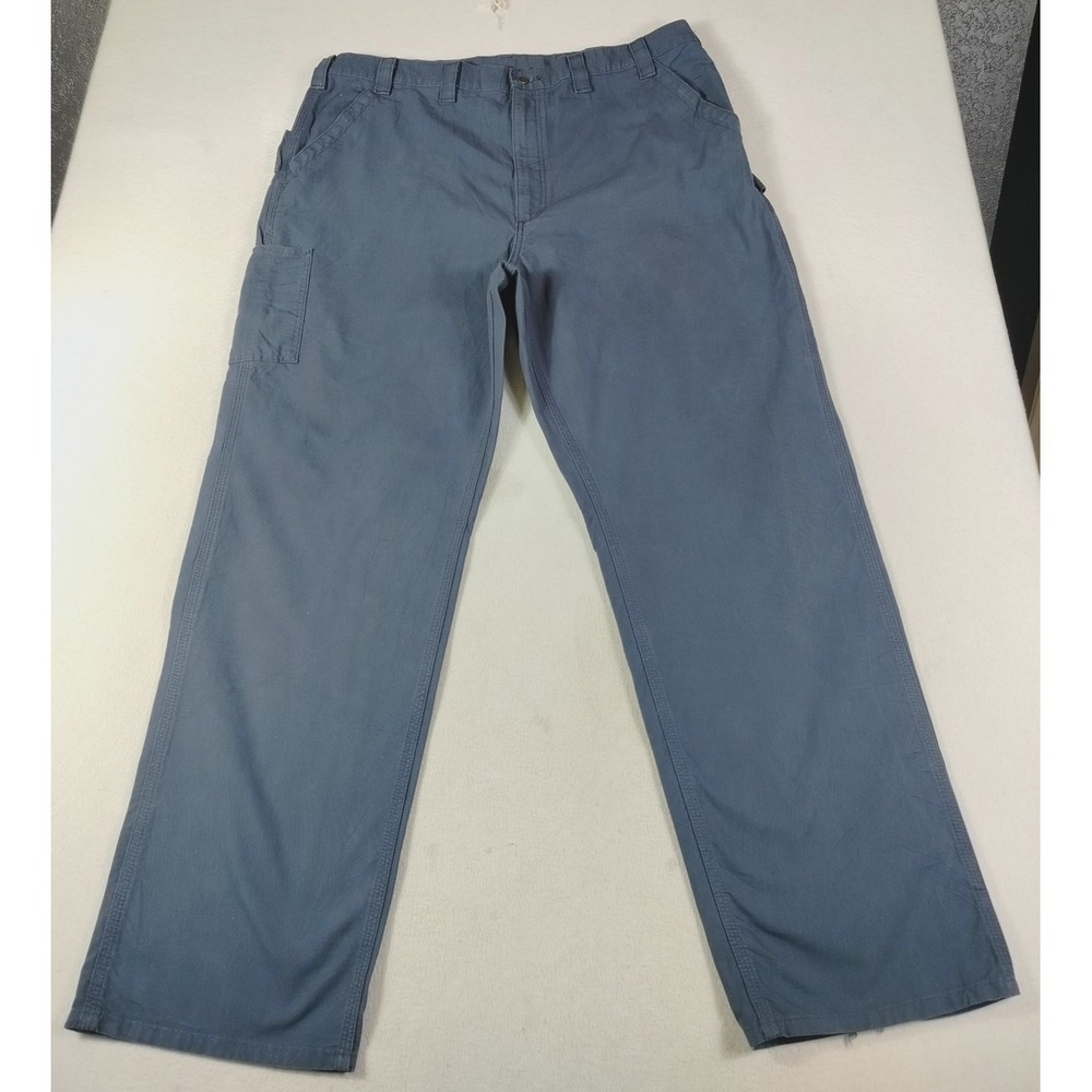 Carhartt Carpenter Pants Mens 44 Blue Canvas B151 NVY Relaxed Workwear Dungarees
